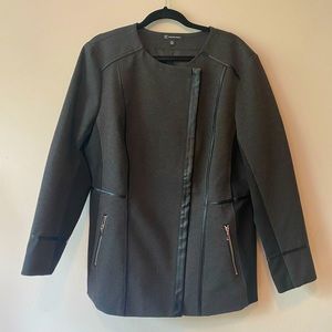 INC Charcoal Scuba Collarless Blazer